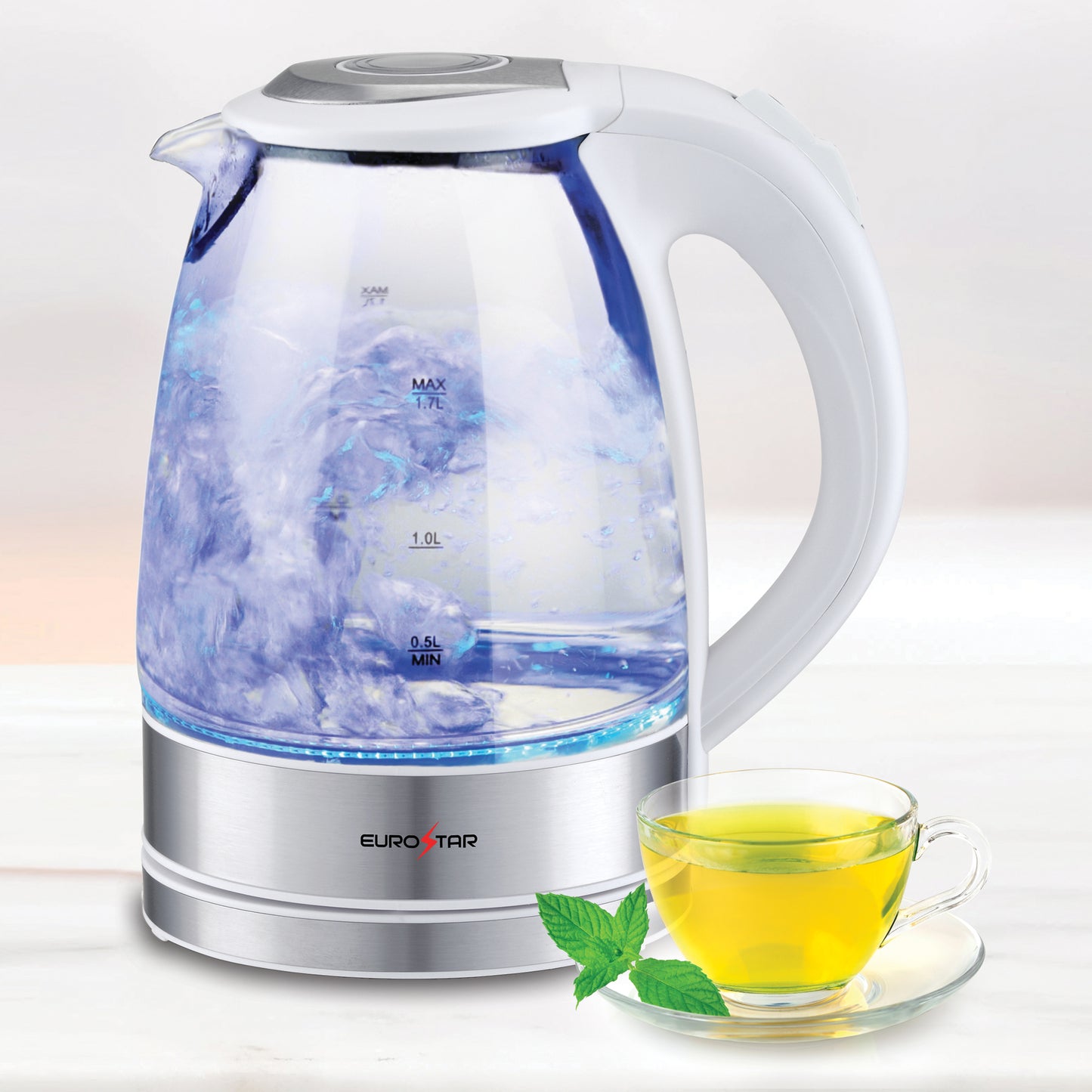 EKG17WH 1.7L Glass Kettle, White