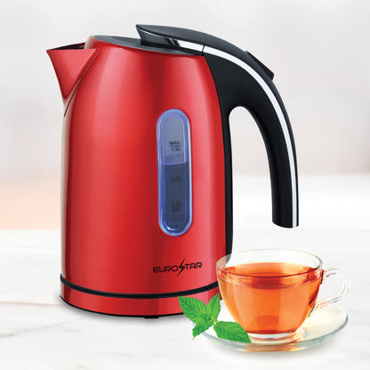 EKS12RD 1.2L Stainless Steel Electric Kettle, Red