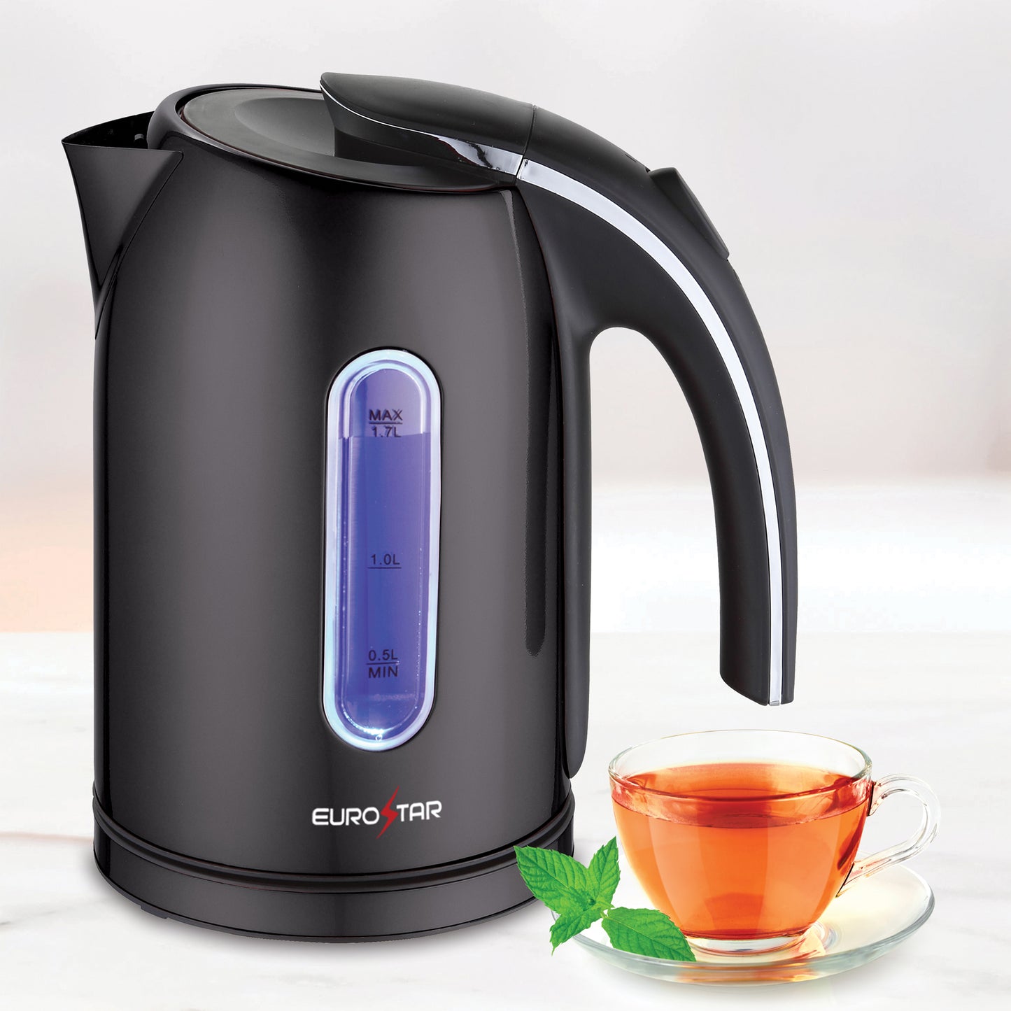 EKS171BK 1.7L Stainless Steel Electric Kettle, Black