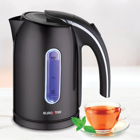 EKS171BK 1.7L Stainless Steel Electric Kettle, Black