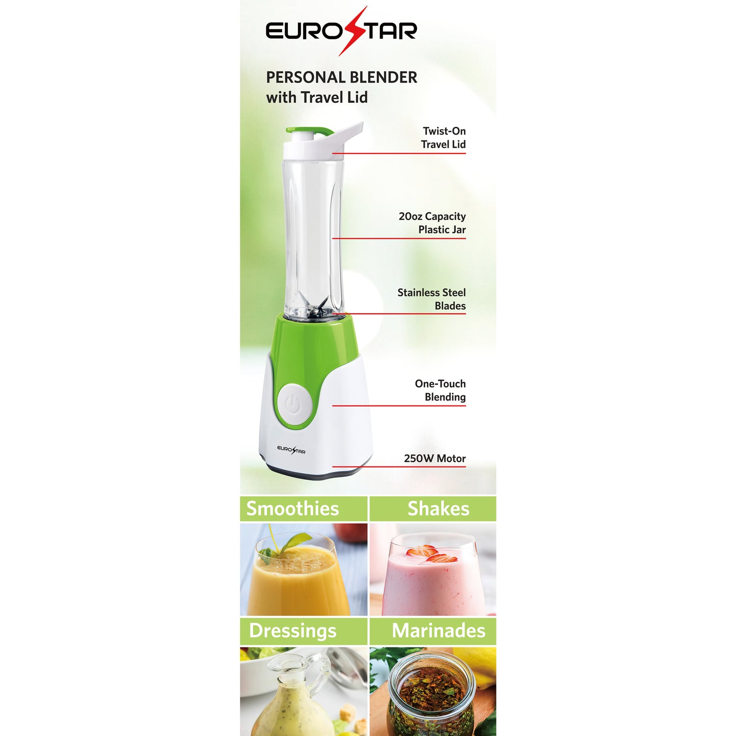 EPB600G 250W Personal Blender, Green