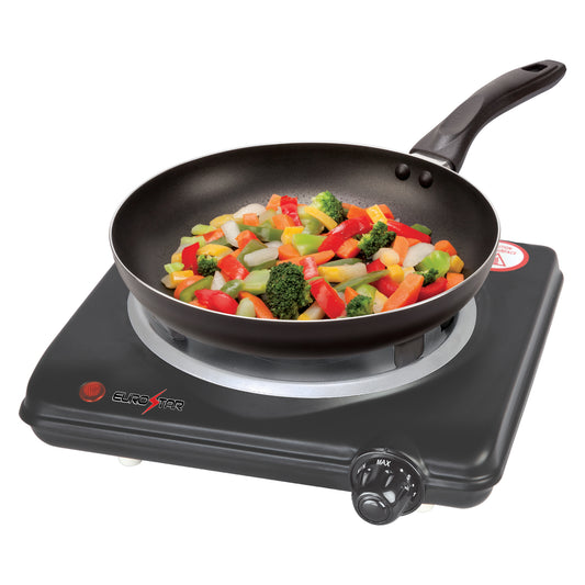 ES101BK Single Burner With Spiral Plate, Black