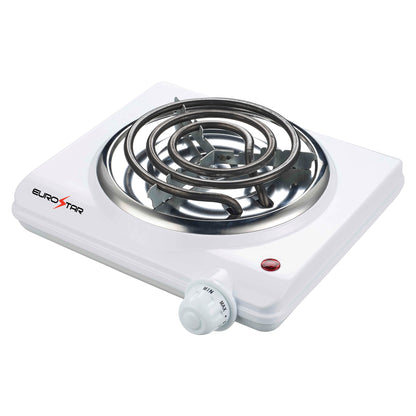 ES102W Single Burner with Spiral Plate, White
