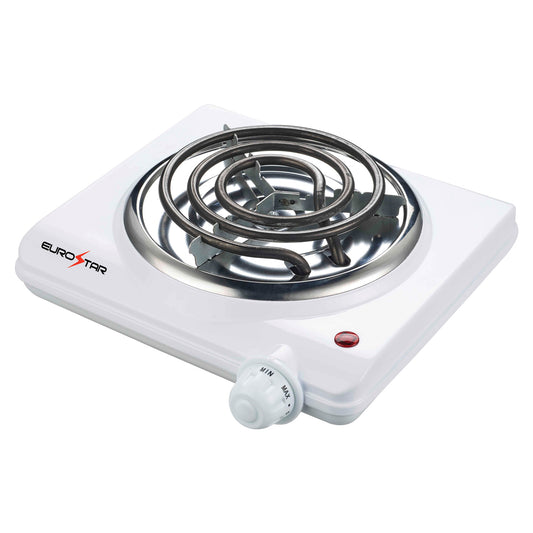 ES102W Single Burner with Spiral Plate, White