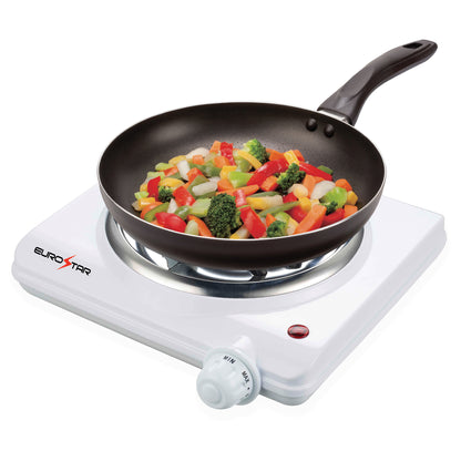 ES102W Single Burner with Spiral Plate, White
