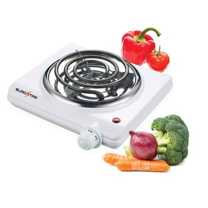 ES102W Single Burner with Spiral Plate, White