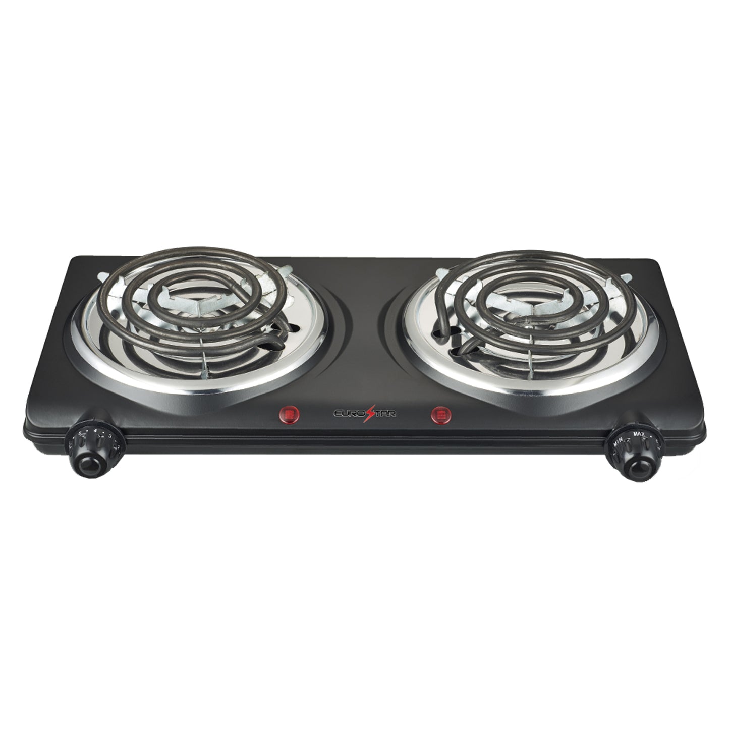 ES202BK Double Burner with Spiral Plates, Black