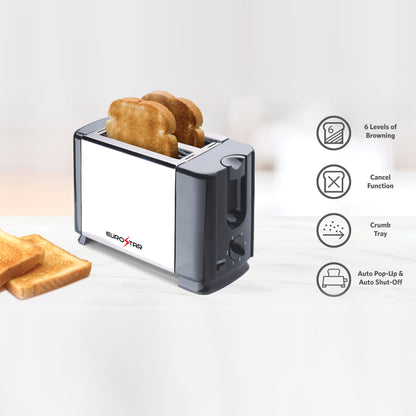ET720B 2-Slice Stainless Steel Toaster, Black