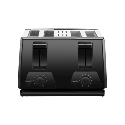 ET740B 4-Slice Stainless Steel Toaster, Black