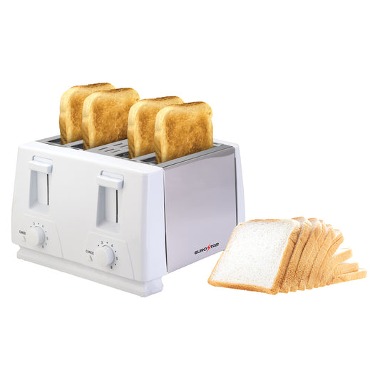 ET742W 4-Slice Stainless Steel Toaster, White