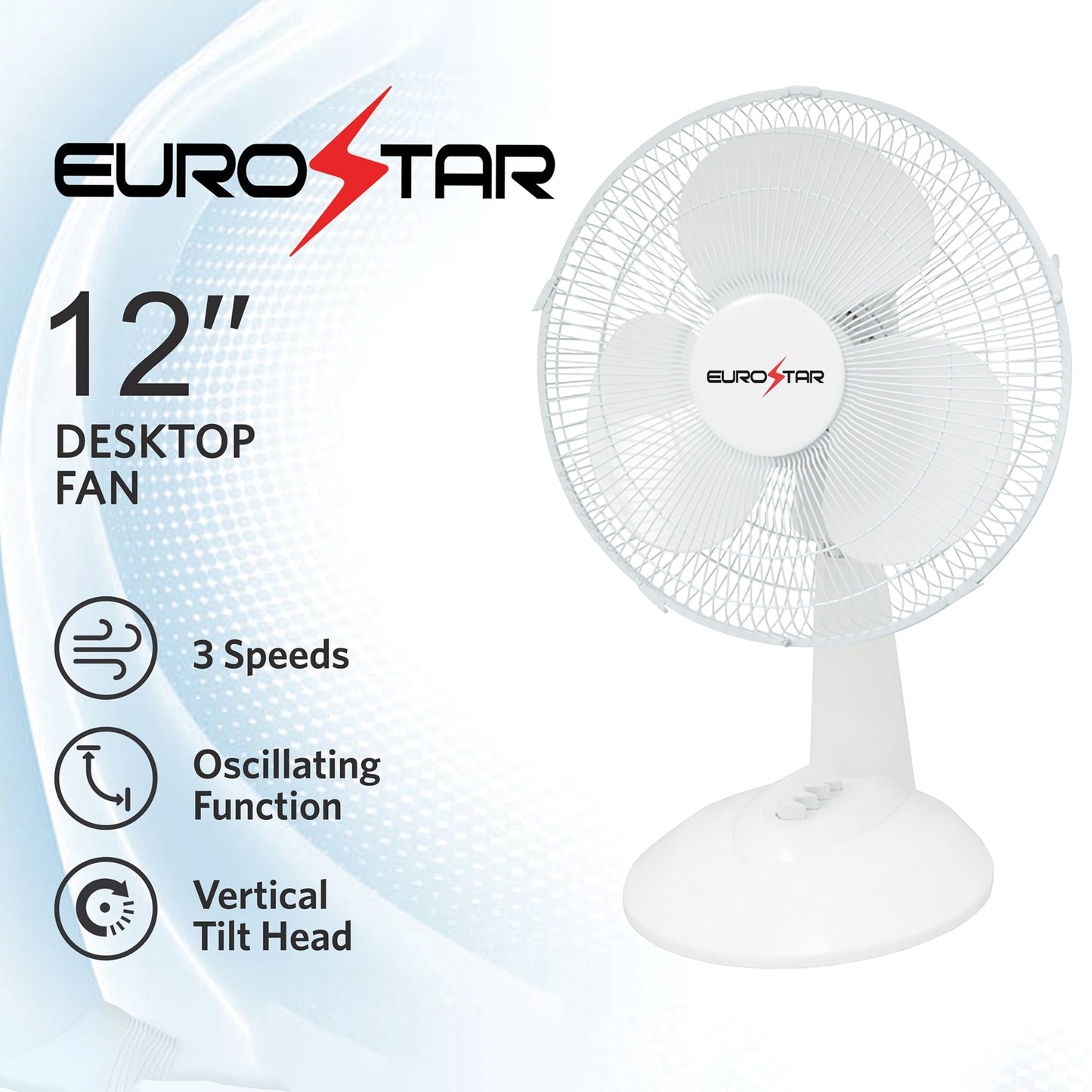 FDF12W 12" Desktop Fan, White