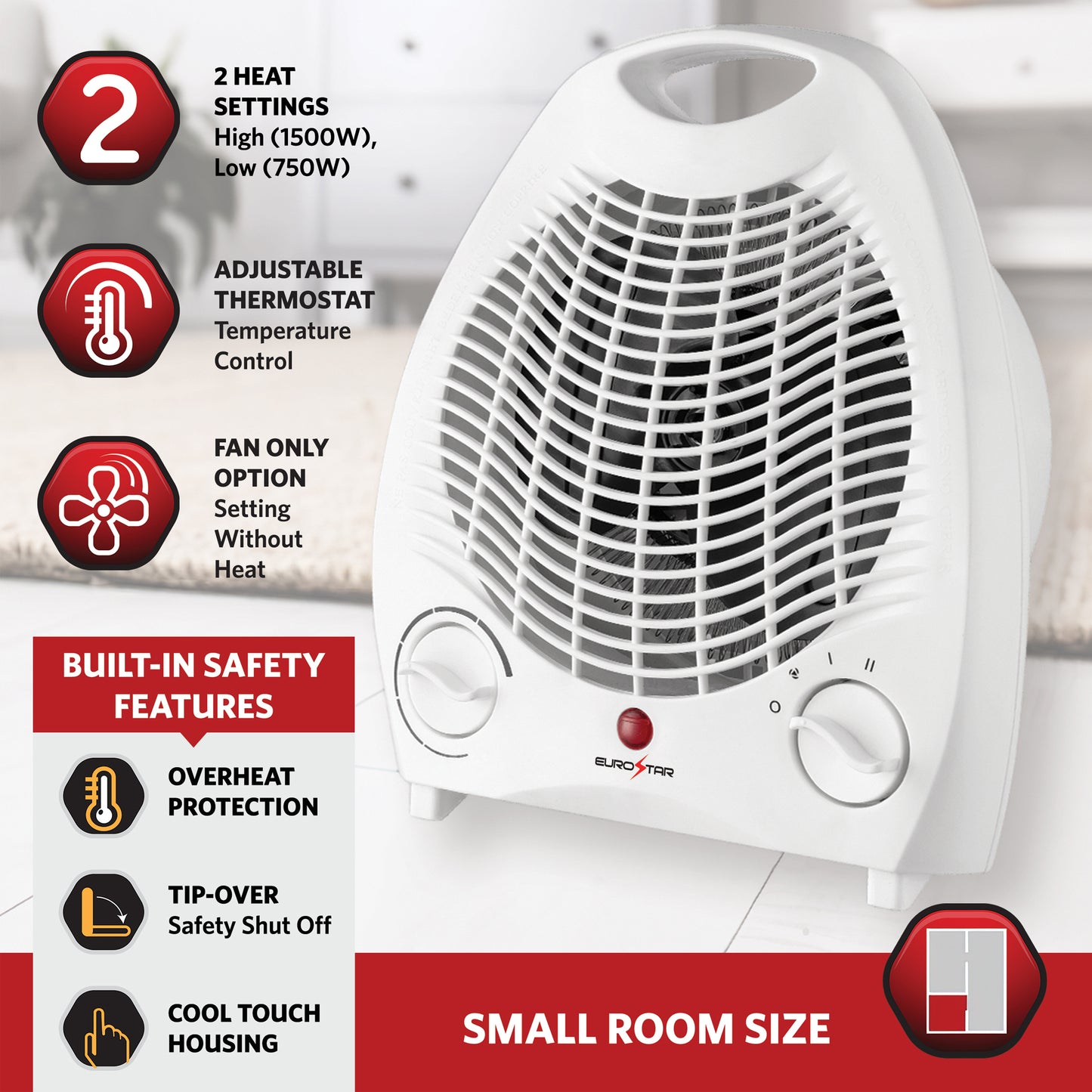 HFH111W Compact Fan Heater, White