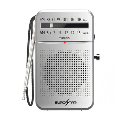 ICFS220S Portable AM/FM Radio, Silver