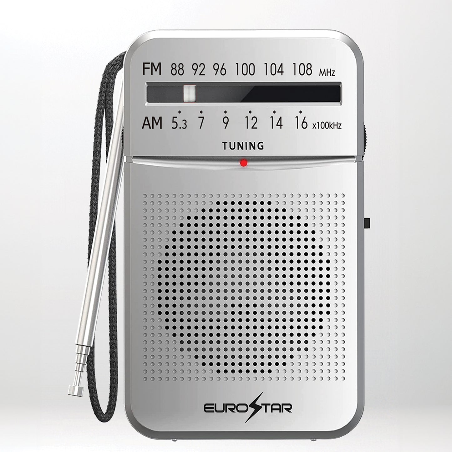 ICFS220S Portable AM/FM Radio, Silver