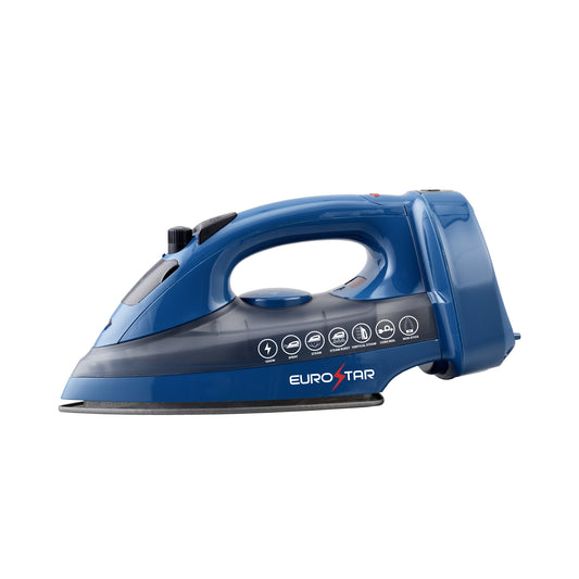 IRC455BL Spray and Steam Iron with Retractable Cord Reel, Blue