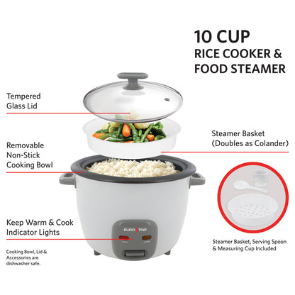 RC610W 10-Cup Rice Cooker, White