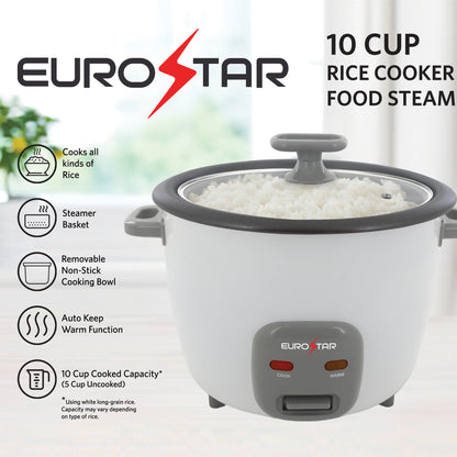RC610W 10-Cup Rice Cooker, White