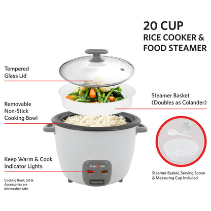 RC620W 20-Cup Rice Cooker, White