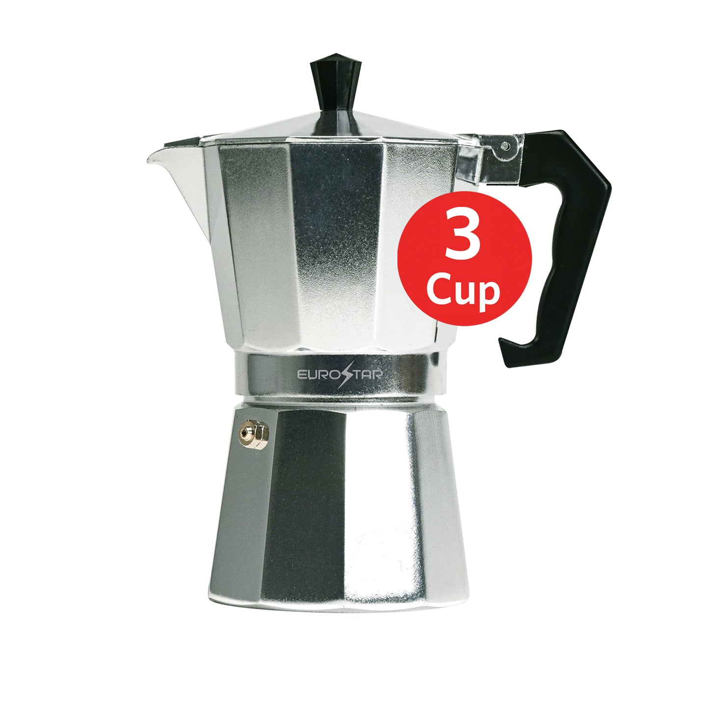 SEM303 3-Cup Stovetop Espresso Maker, Silver