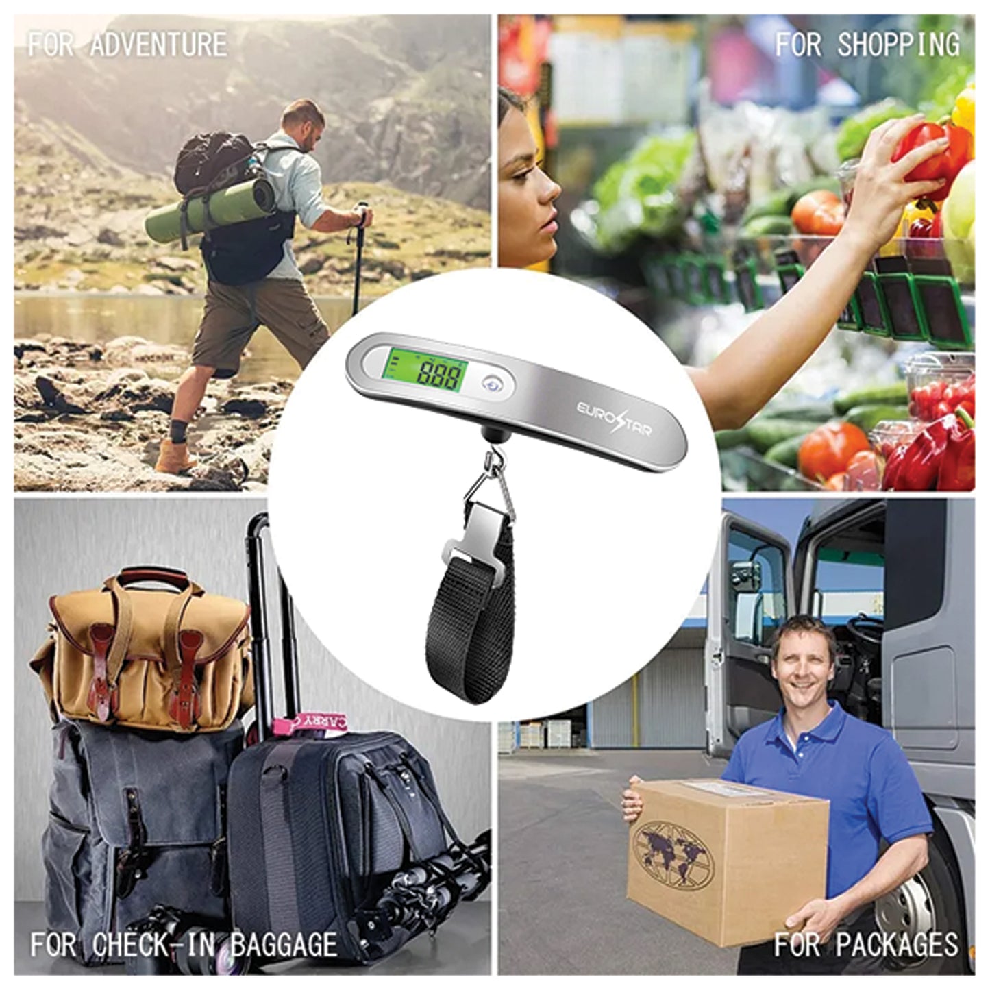 SLS1000 Digital Luggage Scale, Silver
