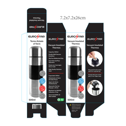 T500 500mL Vacuum Insulated Thermos, Stainless Steel