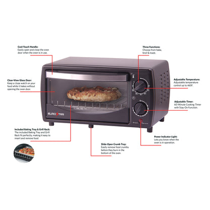 TO900B 4-Slice Toaster Oven Broiler, Black