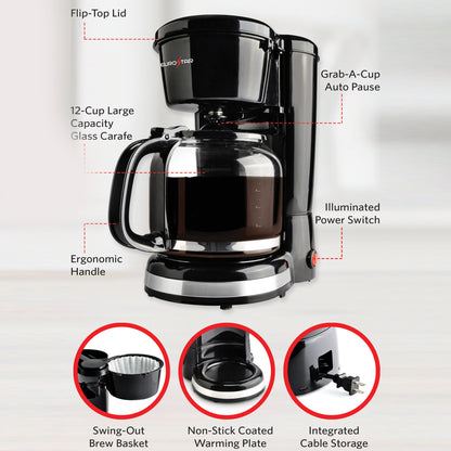 ECM650B 12-Cup Coffee Maker, Black