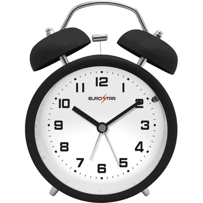 C520L Twin Bell Alarm Clock with Nightlight, Black