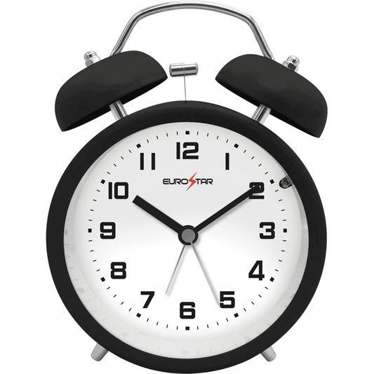 C520L Twin Bell Alarm Clock with Nightlight, Black