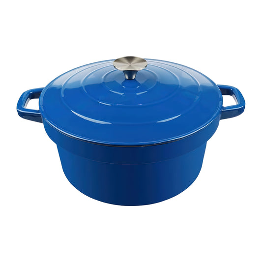 EC6DTL Enameled Cast Iron Dutch Oven Pot with Lids, Blue
