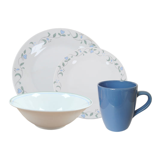GDSMBEA162 Blue Meadow 16 Piece Dinnerware Set, Service for 4